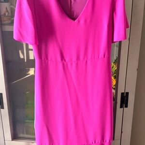 Banana Republic Hot Pink V-Neck Mini Dress